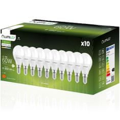 LUMILED 10x LED žiarovka E14 P45 7W = 60W 650lm 4000K Neutralná biela 180°