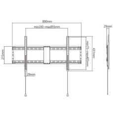 Gembird Držiak TV WM-90F-01, 43&quot;-90&quot; (70kg)