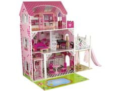 Mamido Drevený domček pre bábiky Vila Nadia ružový