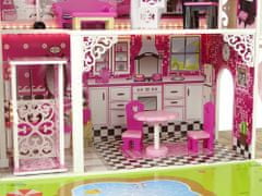 Mamido Drevený domček pre bábiky Vila Nadia ružový