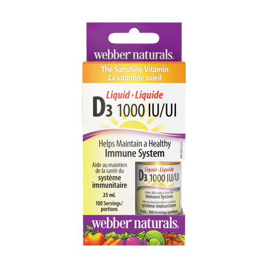 Webber Naturals Vitamín D3 v tekutej forme 1000 IU