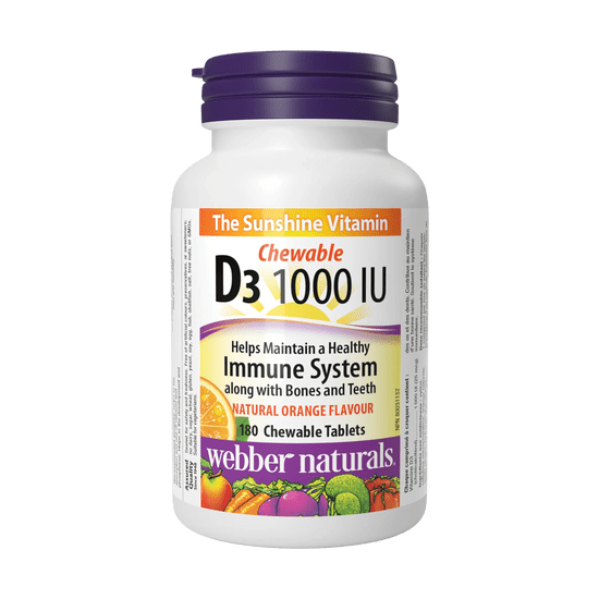 Webber Naturals Vitamín D3 1000 IU cmúľací