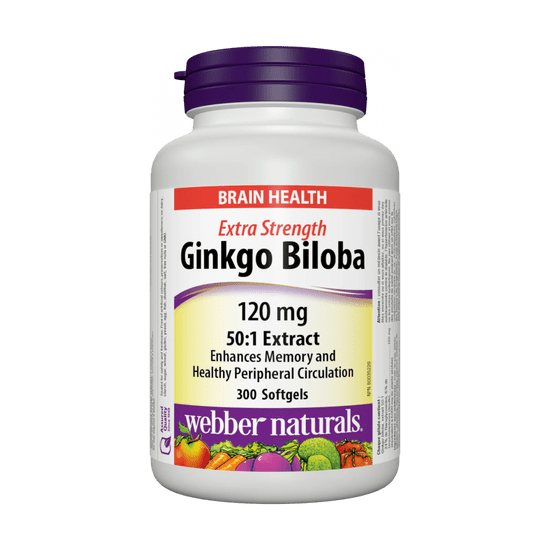 Webber Naturals Ginkgo biloba Extra silné 120mg