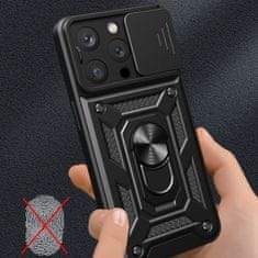 MG Hybrid Armor Camshield kryt na iPhone 15 Pro Max, čierny