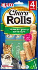 Inaba Churu Rolls cat snack kura a tuniak 4x10 g