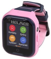 Helmer detské hodinky LK 709 s GPS lokátorom / dot. display/ 4G/ IP67/ nano SIM/ videohovor/ foto/ Android a iOS/ ružové