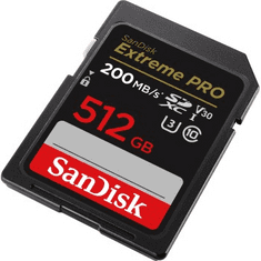 SanDisk Extreme PRO 512GB SDXC Memory Card 200MB/s a 140MB/s, UHS-I, Class 10, U3, V30