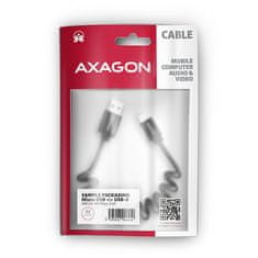 AXAGON BUMM-AM10TB, TWISTER kábel Micro USB <-> USB-A, 0.6m, USB 2.0, 2.4A, ALU, tpe, čierny