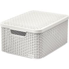 CURVER úložný box RATTAN 40x29x19cm (M) s vekom, STYLE2, PH CREAM