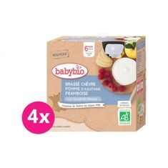 Babybio 4x Olovrant z kozieho mlieka s jablkom a malinami 85 g