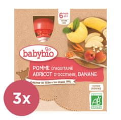 Babybio 3x Kapsička jablko marhuľa banán 4x 90 g