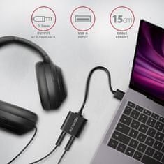 ADA-12, USB 2.0 - externá zvuková karta, 48kHz/16-bit stereo, kovová, kábel USB-A 15 cm