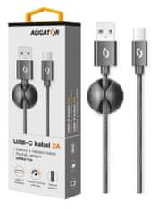 Aligator PREMIUM Dátový kábel 2A, USB-C čierny