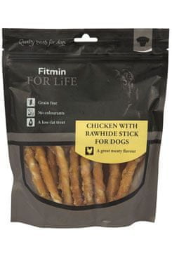 Pochúťka FFL pes treat chicken with rawhide stick400g