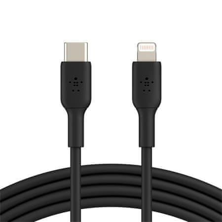 Belkin BOOST CHARGE Lightning/USB-C kábel, 1m, čierny