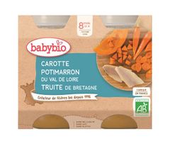 Babybio Mrkva a tekvica s pstruhom 2x 200 g