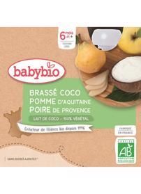 Babybio Olovrant s kokosovým mliekom - jablko a hruška 4x 85 g