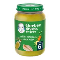 GERBER Organic detský príkrm hrášok so zemiakmi a kuracím mäsom 190 g