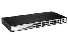 D-Link DGS-1210-28P L2/L3 Smart+ PoE switch, 24x GbE PoE+, 4x RJ45/SFP, PoE 193W