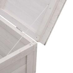 Vidaxl Záhradný úložný box, biely 150x50x56,5 cm, jedľový masív