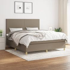 shumee Posteľný rám boxspring s matracom sivohned 160x200 cm látka