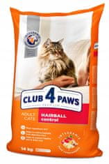 Club4Paws Premium CLUB 4 PAWS PREMIUM KOMPLETNÉ SUCHÉ KRMIVO PRE DOSPELÉ MAČKY - ODSTRAŇOVANIE CHLUPOV Z TRÁVIACEHO TRAKTU 14 KG + 12 VRECKOV AKO DARČEK!