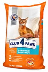 Club4Paws Premium CLUB 4 PAWS PREMIUM KOMPLETNÉ SUCHÉ KRMIVO PRE DOSPELÉ MAČKY - CITLIVÝ TRÁVIACI TRAKT 14 KG + 12 VRECKOV AKO DARČEK!