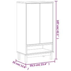 Petromila vidaXL Skrinka na topánky FLAM 59,5x35x107 cm borovicový masív