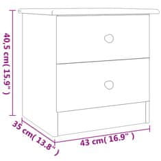 Vidaxl Nočný stolík ALTA 43x35x40,5 cm masívna borovica