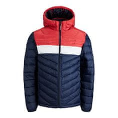 Jack&Jones Pánska bunda JJEHERO 12211785 Navy Blazer TRUE RED BLOCKING (Veľkosť M)