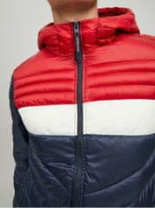 Jack&Jones Pánska bunda JJEHERO 12211785 Navy Blazer TRUE RED BLOCKING (Veľkosť M)