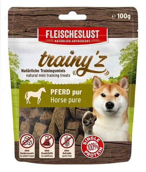 Meat Love Odmeny pre psa STEAKHOUSE training minis konské mäso 100g