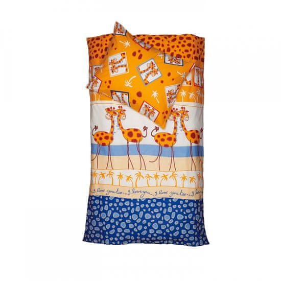 SCANquilt Obliečky KLASIK žirafy štandardný 1x paplón 140x200 + 1x vankúš 70x90 cm