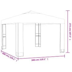 Vidaxl Altánok s dvojitou strieškou 3x3 m, antracitový