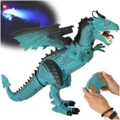 WOWO RC Dragon Dinosaurus - Diaľkové Ovládanie, Chôdza, Rev, Dýchanie Pary, 41 cm