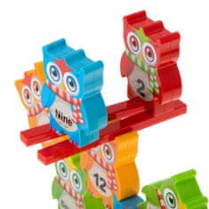 WOWO Edukačná Arkádová Hra - Puzzle Veža Sovy s Blokmi pre Učenie Počítania