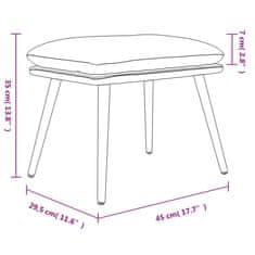 Vidaxl Podnožka tmavosivá 45x29,5x35 cm látka a umelá koža