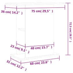 Vidaxl Stojan na akvárium betónový sivý 36x75x72,5 cm kompozitné drevo