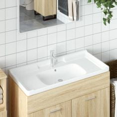 Petromila vidaXL Kúpeľňové umývadlo biele 100x48x23 cm obdĺžnikové keramické