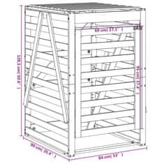 Vidaxl Úložný box pre odpadkový kôš 84x90x128,5 cm masívna borovica