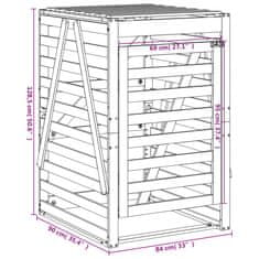 Vidaxl Úložný box pre odpadkový kôš 84x90x128,5 cm masívny douglas