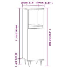 Petromila vidaXL Skrinka do kúpeľne biela 30x30x100 cm kompozitné drevo