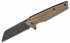 Ontario ON9000 Besra vreckový nôž 7,6 cm, Black Stonewash, hnedá, Micarta, titán