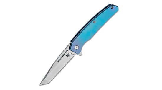 Ontario ON9800 Ti-22 Ultra Blue vreckový nôž 7,7 cm, modro-fialová, titán