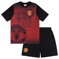 FAN SHOP SLOVAKIA Detské pyžamo Manchester United FC, čierno-červené, krátky rukáv | 8-9r