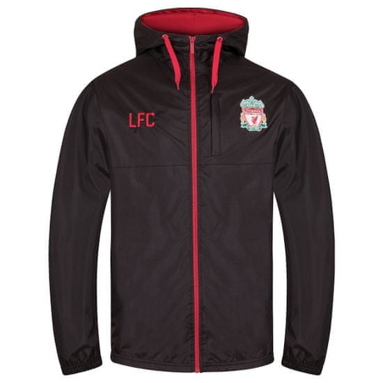 FAN SHOP SLOVAKIA Bunda Liverpool FC s kapucňou, zips, vrecká, znak, tmavo hnedá