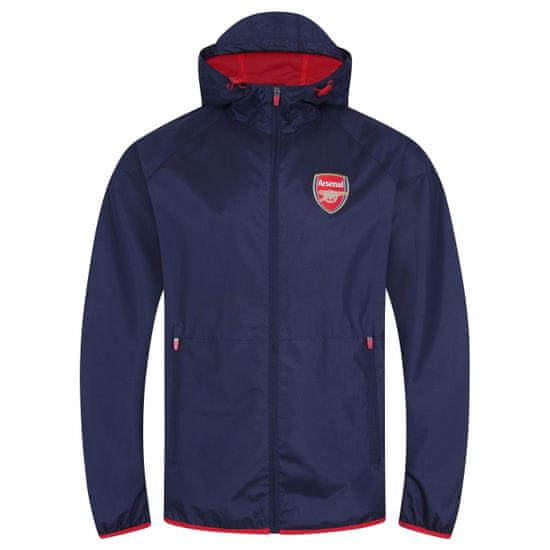 FAN SHOP SLOVAKIA Bunda Arsenal FC s kapucňou, zips, vrecká, znak, modrá