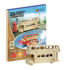 NiXiM Dřevěné 3D puzzle - Londýnský autobus