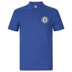 FAN SHOP SLOVAKIA Polo Tričko Chelsea FC, vyšitý znak, polybavlna, kráľovská modrá | M