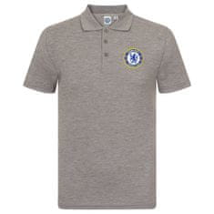 FAN SHOP SLOVAKIA Polo Tričko Chelsea FC, vyšitý znak, poly-bavlna, sivá | M